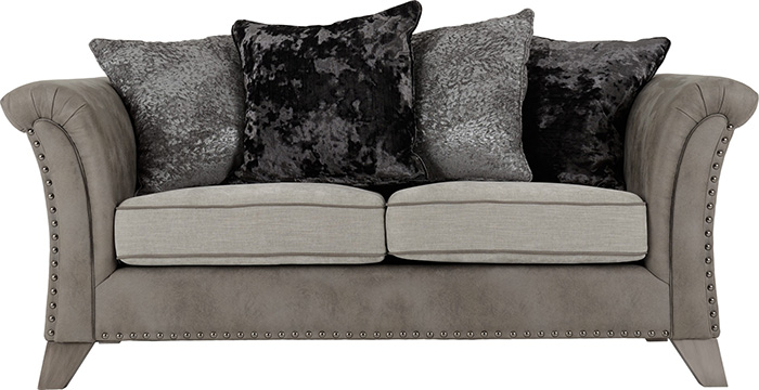 Grace Silver And Grey 2 Seater Sofa - Click Image to Close